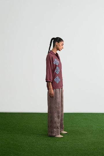 Jamun Block print and Embroidery Trouser (Women)